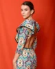 Vestido de fiesta midi con espalda abierta estampado