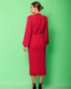 Vestido de fiesta midi con lazada al cuello rojo Vestido de fiesta midi con lazada al cuello rojo
