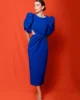 Vestido de fiesta midi cut-out azul tinta