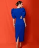 Vestido de fiesta midi cut-out azul tinta