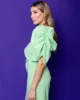 Vestido de fiesta midi cut-out verde