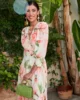 Vestido de fiesta midi blanco con flores