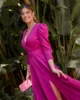 Vestido de fiesta largo con falda de vuelo buganvilla