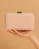 Bolso clutch de antelina rosa palo