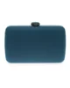Bolso clutch de tela azul petroleo