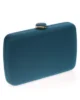 Bolso clutch de tela azul petroleo