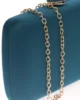 Bolso clutch de tela azul petroleo