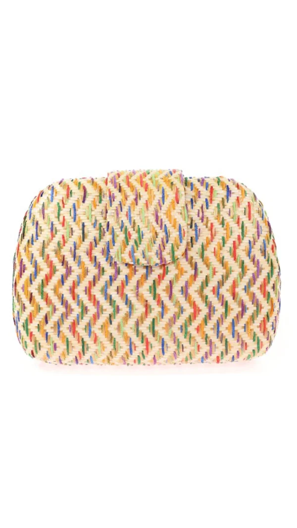 Bolso clutch de fiesta zig-zag multicolor