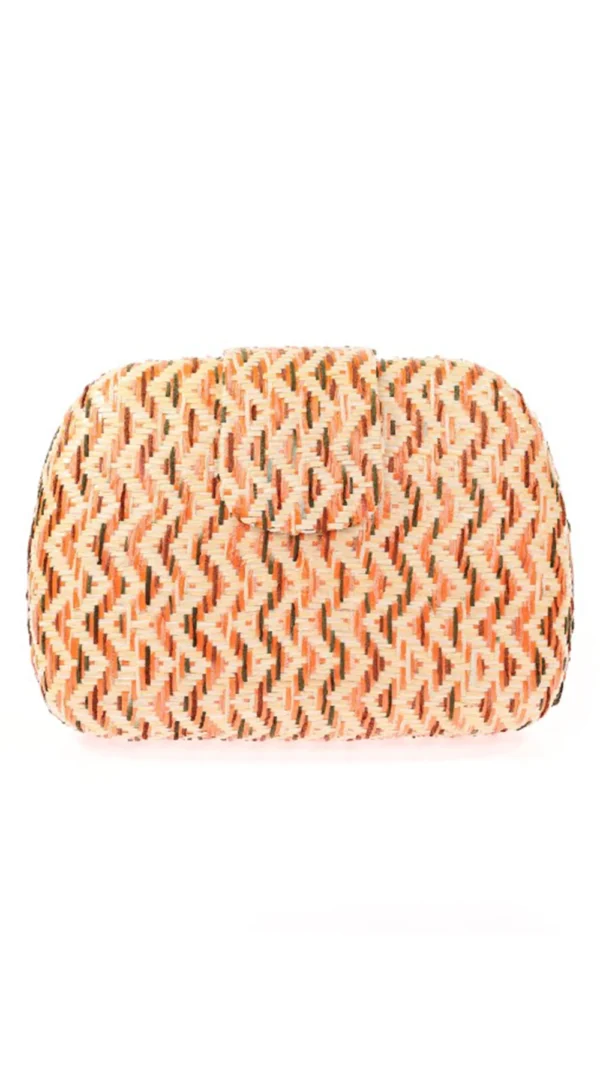 Bolso clutch de fiesta zig-zag naranja