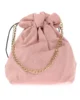 Bolso bombonera antelina rosa palo oscuro