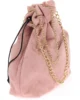 Bolso bombonera antelina rosa palo oscuro