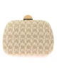Bolso clutch de rafia formas geometricas blancas
