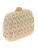 Bolso clutch de rafia formas geometricas blancas