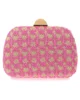 Bolso clutch de rafia formas geometricas rosas