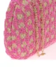 Bolso clutch de rafia formas geometricas rosas