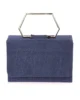 Bolso cuadrado azul marino con asa geométrica