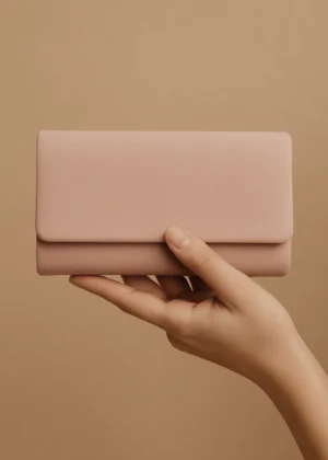 Bolso sobre de antelina rectangular rosa