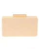 Bolso clutch de rafia rectangular beige