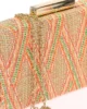 Bolso clutch de rafia rectangular multicolor