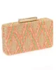 Bolso clutch de rafia rectangular multicolor