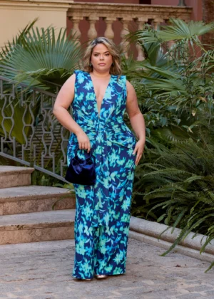 Mono estampado con drapeado central