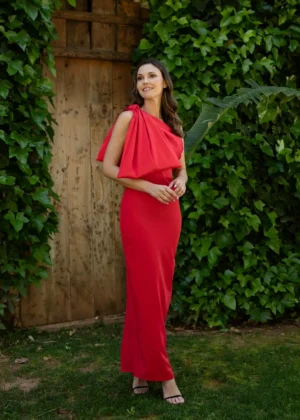Vestido largo rojo invitada boda