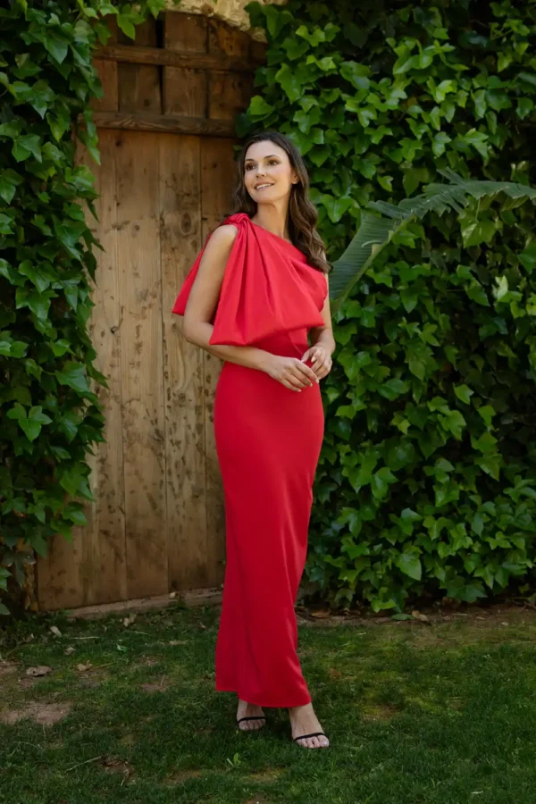 Vestido largo rojo invitada boda