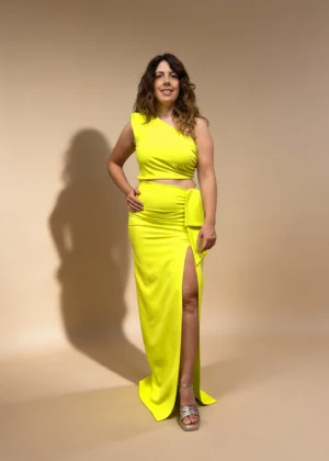 Vestido de fiesta largo de dos piezas lima