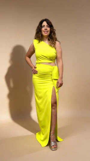 Vestido de fiesta largo de dos piezas lima