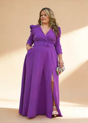 Vestido de fiesta largo morado
