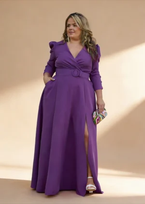 Vestido de fiesta largo morado