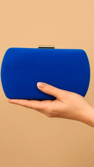 Bolso clutch de fiesta antelina azul tinta