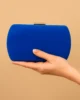 Bolso clutch de fiesta antelina azul tinta