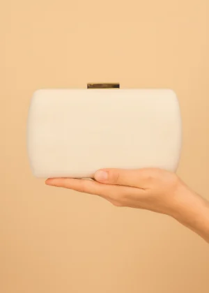Bolso clutch de fiesta de antelina beige