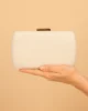Bolso clutch de fiesta de antelina beige
