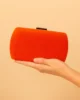 Bolso clutch de fiesta antelina coral