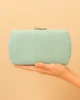 Bolso clutch de fiesta antelina verde agua