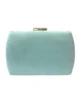 Bolso clutch de fiesta antelina verde agua