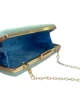 Bolso clutch de fiesta antelina verde agua