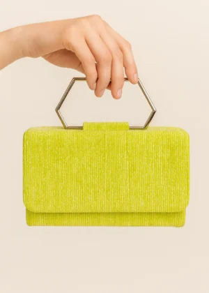 Bolso cuadrado lima con asa geométrica