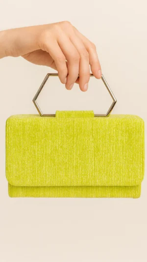 Bolso cuadrado lima con asa geométrica