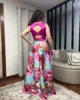 Vestido de fiesta largo con falda estampada