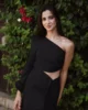 Vestido negro con flecos largos
