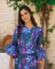Vestido midi estampado efecto dos piezas