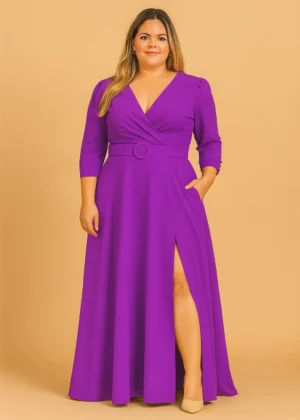 Vestido de fiesta largo violeta oscuro