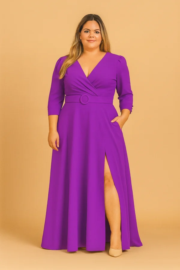 Vestido de fiesta largo violeta oscuro