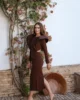 Vestido midi con espalda abierta marrón