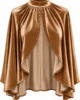 Capa de terciopelo camel con cuello alto Capa de terciopelo camel con cuello alto