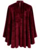 Capa de terciopelo granate con cuello alto Capa de terciopelo granate con cuello alto