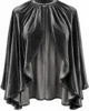 Capa de terciopelo gris con cuello alto Capa de terciopelo gris con cuello alto